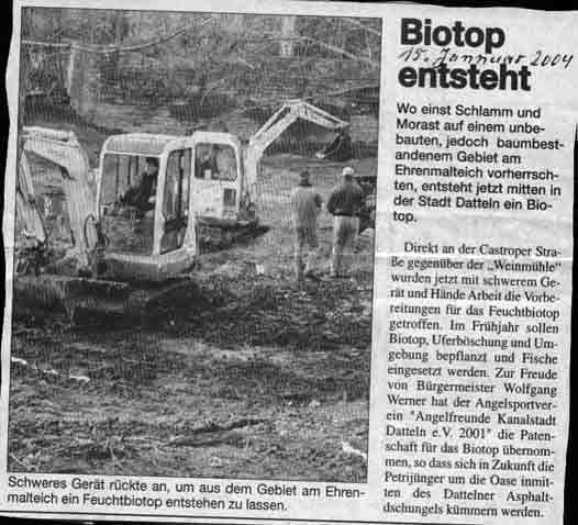 Biotop entsteht 2004